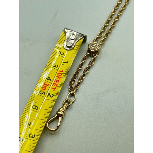 Antique Gold Filled Victorian Watch Locket Chain Opera Necklace Swivel Clip - Picture 7 of 7